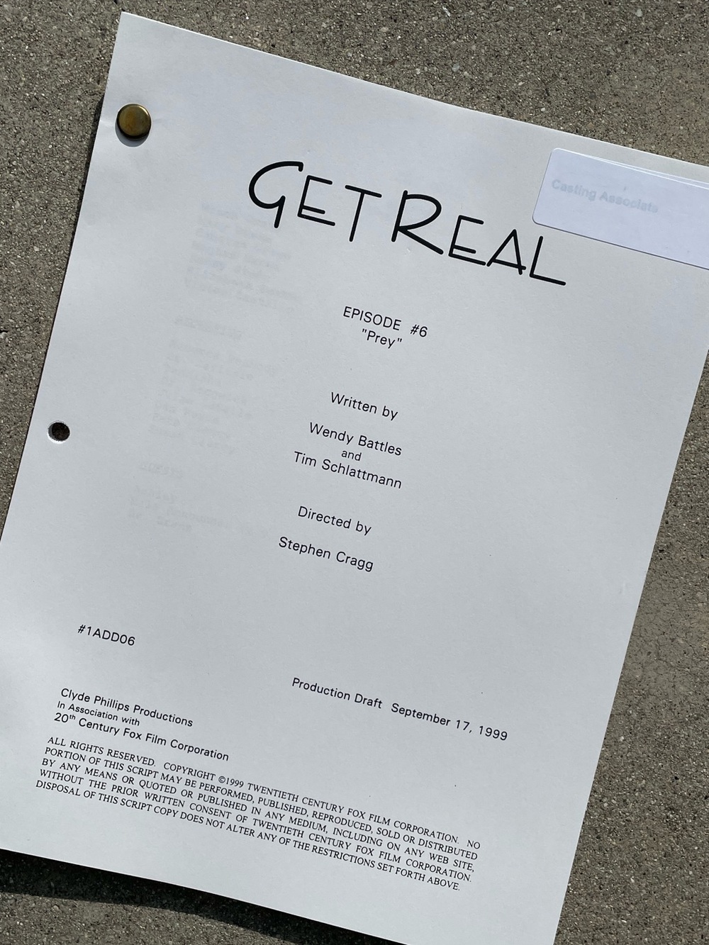 Get Real 90s TV Series Anne Hathaway Jesse Eisenberg Production Used Script 6